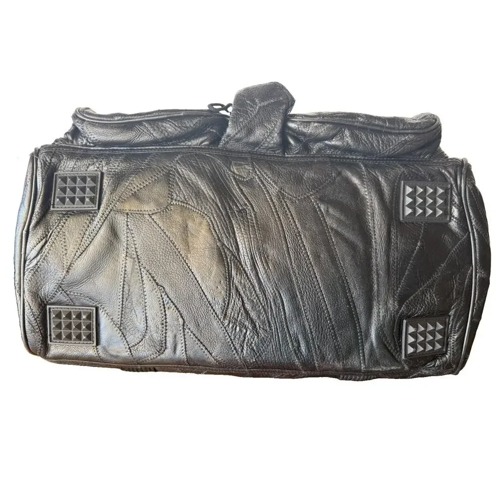 Seville NFF College Football Hall Fame Black Leather Duffel Travel Bag 20 Inch